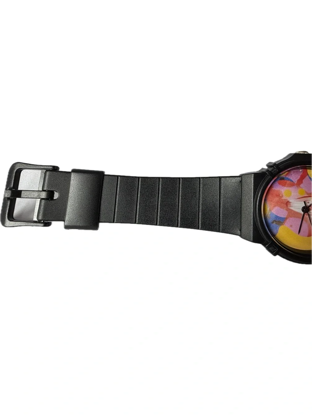 Balance and Composure Black Silicone Watch with Colorful Album Art Dial